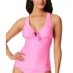 JESSICA SIMPSON 2 piece Bikini Tankini Swim Top & Bottoms Barbie Pink Size L
